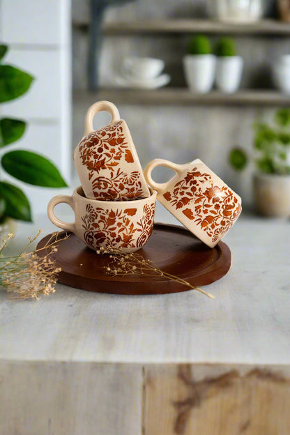 Floral Terracotta-Brown Mug